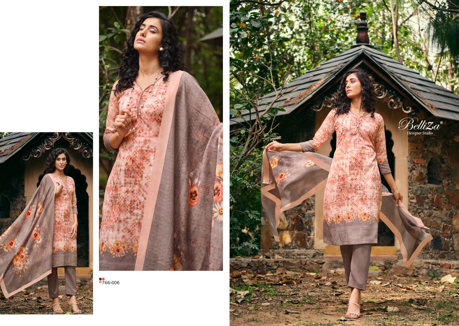 Belliza Chunri 766-001 To 766-006 Wholesale Cotton Dress Material